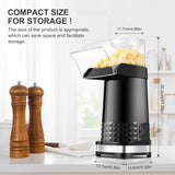 Popcorn Machine 1200W  Hot Air Popcorn Maker Electric Popcorn Maker No Oil Popcorn Popper with Removable Measuring Cup for Home, Bpa-Free, 2022 Upgraded Version(Black)