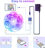 Bluetooth LED Strip Lights 50Ft,Color Changing LED Lights for Bedroom,Built-In-Mic,Music Sync LED Light Strips,Phone Smart Controlled(App+Remote+Mic)