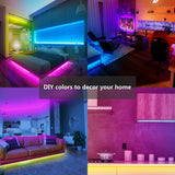 Bluetooth LED Strip Lights 50Ft,Color Changing LED Lights for Bedroom,Built-In-Mic,Music Sync LED Light Strips,Phone Smart Controlled(App+Remote+Mic)